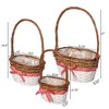 Wickerwise Set of 3 Rattan Woven Baskets with Handle and Plastic Lining, Sturdy and Stylish Picnic and Gift Baskets - 4 of 4