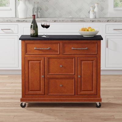 Glenwillow Home Kitchen Cart with Locking Casters - No-Tool Assembly