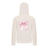 Everyday Kids Girls Collection Pink Bow Zip Up Hoodie – Cute Satin-Style Ribbon Graphic Sweatshirt - 4 of 4