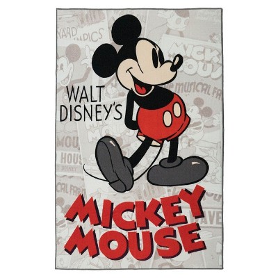 Disney Mickey Mouse Red Rug (4'6"x6'6")
