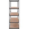 PDTEND 5-Tier Utility Storage Shelving Unit, Adjustable Heavy-Duty Metal Rack Organizer for Kitchen, Pantry or Basement, Black - 3 of 4