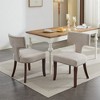 OUTSUPPLY Set of 2 Modern Dining Chairs, Curved Backrest, Copper Nail Trim, Wood Frame, 300lb Capacity - 4 of 4