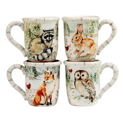 Set of 4 Winter's Walk 16oz Mugs - Certified International