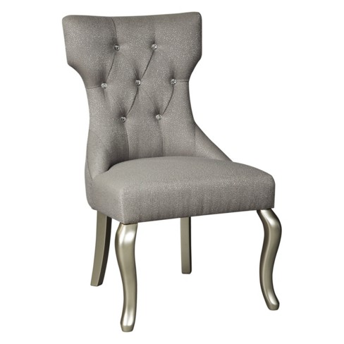Set Of 2 Coralayne Dining Upholstered Side Chair Silver Signature Design By Ashley Target