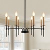 DORESshop 8 Light Modern Farmhouse Black and Gold Chandelier for Dining Room Over Table,Hanging Ceiling Candle Chandeliers - 2 of 4
