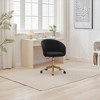 Vynxaria Modern Accent Chair with Golden Base for Vanity or Office - White/Black/Pink - 2 of 4