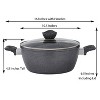 Lorren Home Trends Casserole Pot with Glass Lid, Gray Speckled, PFOA-Free, Dishwasher Safe, 5 Qt, Multi-Surface Compatible - 2 of 4