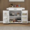 Kitchen Island with Adjustable Shelves, 1 Drawer and 2 Doors - 3 of 4