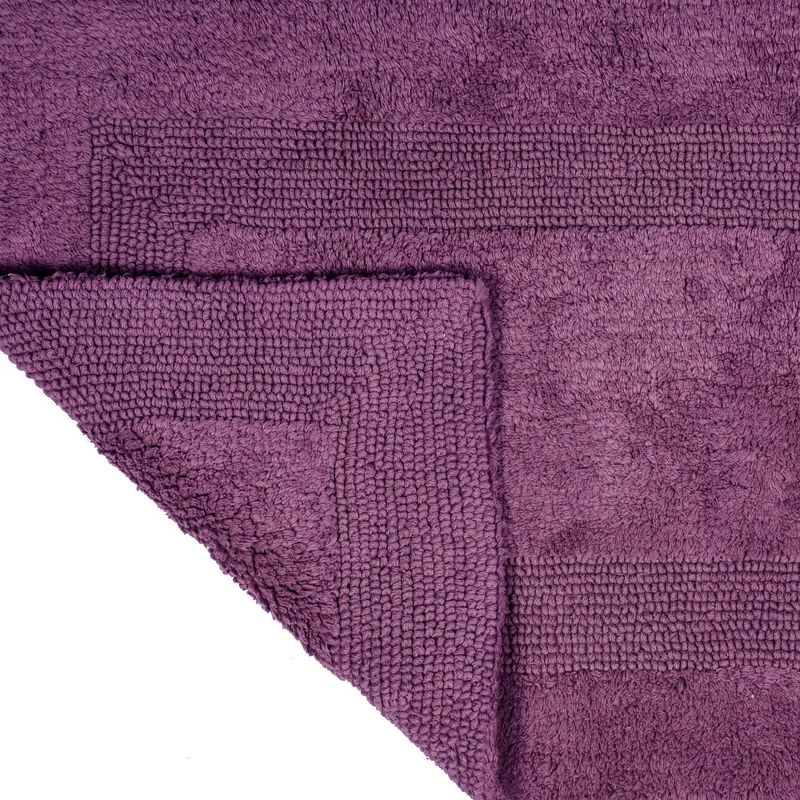 24&#34;x60&#34; 100% Cotton Reversible Bath Mat Purple - Hastings Home, 3 of 4