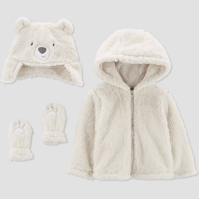 Carters Just One You Bear Faux Fur Jacket  Cream