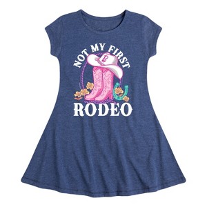 Girls' - Barbie - Not My First Rodeo Barbie Fit & Flair Cap Sleeve Graphic Dress - 1 of 3