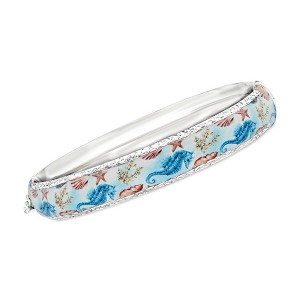 Ross-Simons Multicolored Enamel Sea Life Bangle Bracelet in Sterling Silver - 1 of 3
