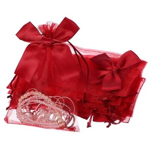 Unique Bargains Drawstring Jewelry Candy Candle Wrap Organza Bow Gift Bags 20 Pcs - 1 of 4