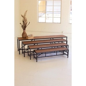 Metal and Wood Display Riser Set of 4 – 19" Tall by Kalalou - 1 of 4