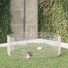 vidaxl Free Range Animal Enclosure - Galvanized Iron Rabbit Hutch/Pet Cage - 10 Panels 21.3"x23.6" Silver - 2 of 4