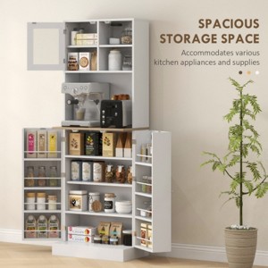 LunaLulinlk 66.5" Dining Room Food Storage Cabinet with Microwave Shelf - 1 of 4