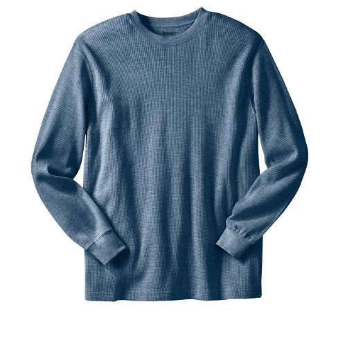 Kingsize Men's Big & Tall Waffle-knit Thermal Crewneck Tee - Big - 4xl,  Blue : Target