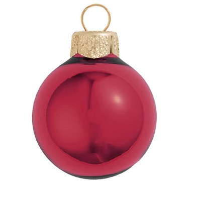 Northlight 2ct Shiny Glass Ball Christmas Ornament Set 6" - Burgundy Red