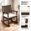 Karl Home | 32 in. Solid Wood Slat Back Outdoor Rocking Chair with Cushion - 4 of 4
