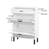 TiramisuBest Wooden Shoe Cabinet for Entryway, White Shoe Storage Cabinet with 3 Flip Doors 20.94x9.45x43.11 inch - 4 of 4