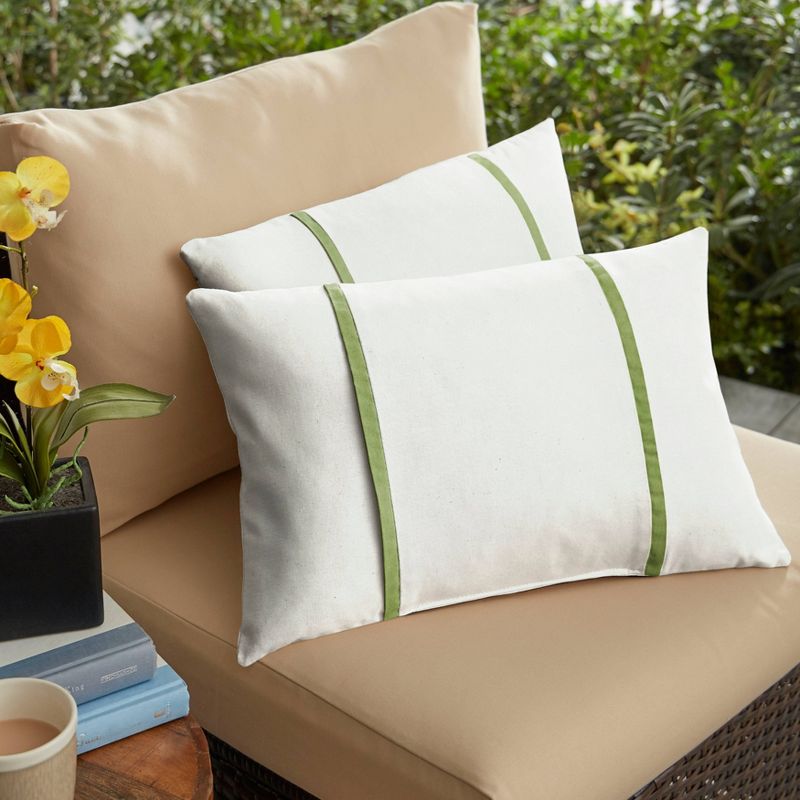 2pk Sorra Home Sunbrella Double Petite Flange Indoor Outdoor Throw Pillow Sets, 2 of 5