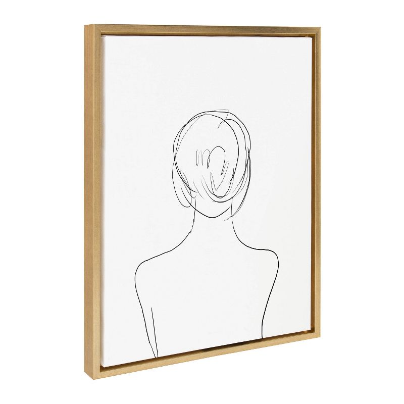 18&#34; x 24&#34; Sylvie Minimalist Woman Framed Wall Canvas Gold - Kate &#38; Laurel All Things Decor, 3 of 7
