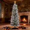 Racxily Slim Snow Flocked Christmas Tree, Realistic Artificial Pencil Tree for Holiday Decor - 2 of 4
