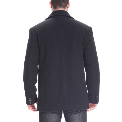 BGSD Men's Mark Classic Wool Blend Pea Coat Black Small — фото 4