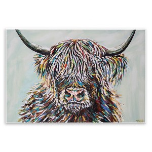 Stupell Industries Country Cattle Wooly Highland Portrait Rainbow Hair Wall Plaque Art, 19" x 13" - 1 of 4