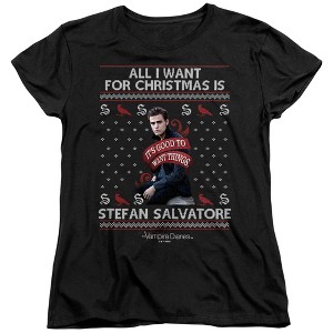 Women's The Vampire Diaries All I Want For Christmas Is Stefan Salvatore T-Shirt - 1 of 4