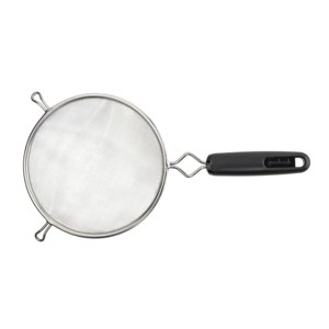 GoodCook Ready 6" Mesh Strainer: Fine Mesh Sifter for Baking, Tea & Flour, BPA-Free, Dishwasher-Safe, Black & Silver - 1 of 4