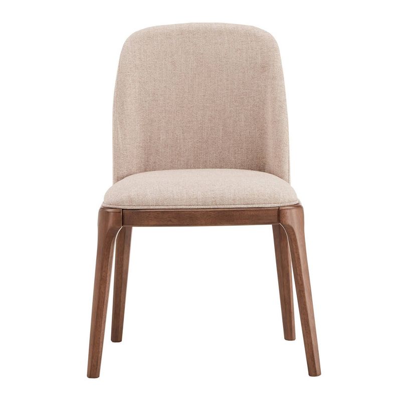 Set of 2 Kaiden Upholstered Side Chairs with Walnut Legs Brown - Inspire Q, 4 of 9