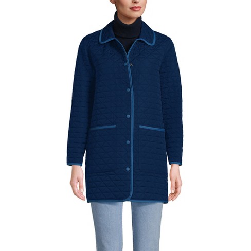 Lands' End Women's Insulated Reversible Barn Coat - Medium - Deep Sea  Navy/blue Check : Target