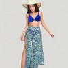 Anna-Kaci Swim Women's Three-Piece Swimsuit Set with Bikini Top High Waist Bottom and Sheer Abstract Print Wide Leg Pants - 4 of 4