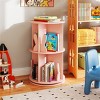 TopComfy Decorative Bookshelf 2 Tier Kids Rotating Bookshelf 360 Display for Books or Toys Bunny Baffles for Living Room, Pink, 17.72"*17.72"*7.87" - 2 of 4