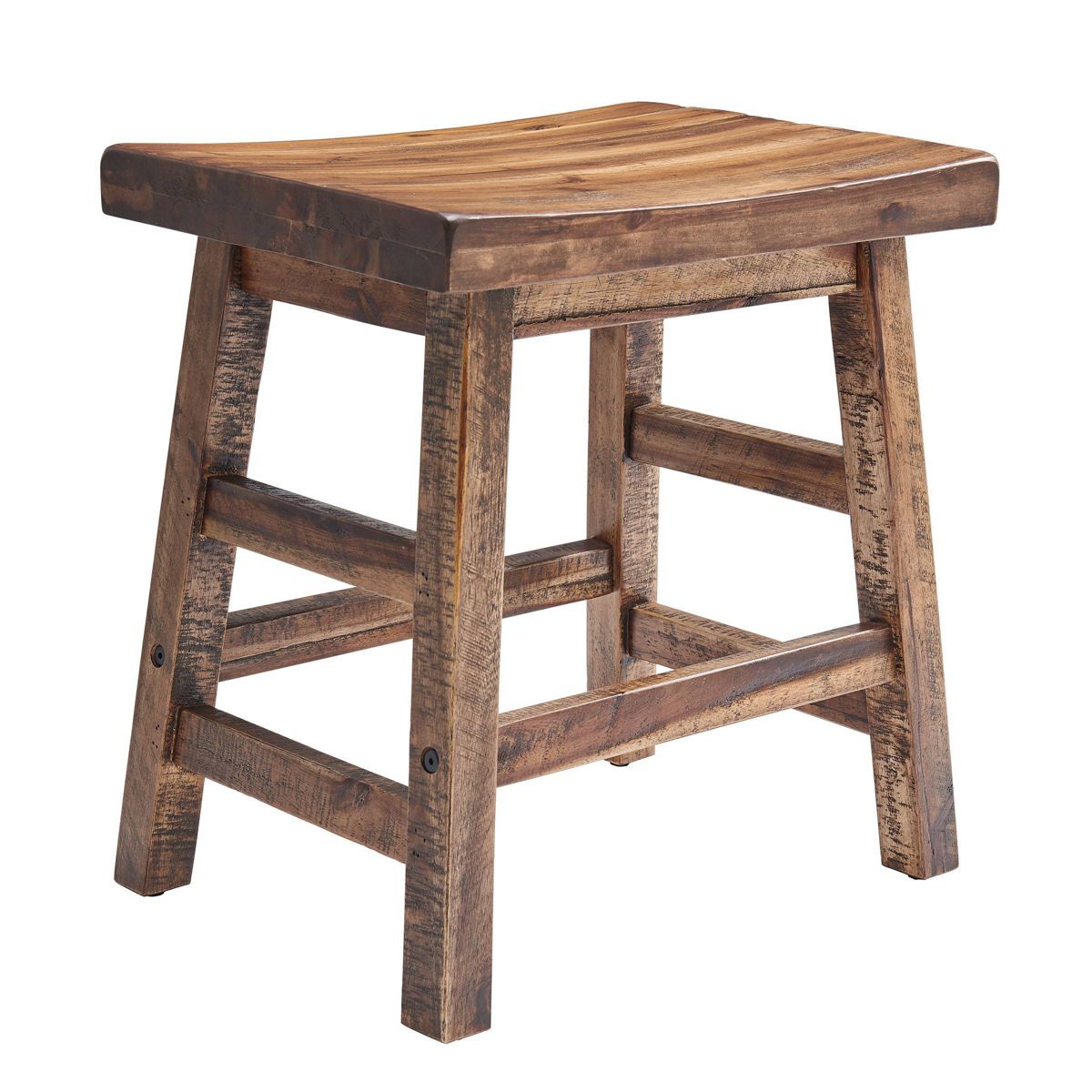20" Durango Industrial Wood Counter Height Barstool Dark Brown - Alaterre Furniture: Rustic Acacia Frame - thumbnail 2