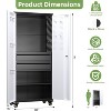 SUXXAN 71" H Metal Garage Storage Cabinet with Wheels,Rolling Tool Storage Cabinet with 2 Drawers and Pegboard,Required Assembly,Black and Grey - 3 of 4
