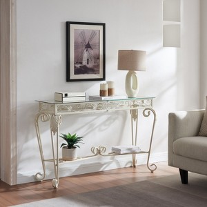 Tempered Glass Console Tables for Entryway Easy Assembly Sofa Tables for Living Room - 1 of 4