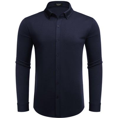 COOFANDY Men's Long Sleeve Dress Shirt Casual Button Down Shirts Wrinkle Free Untucked Shirt