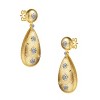 Guili Rhodium and 14K Gold Plated Cubic Zirconia Drop Earrings for Stylish Look and Sparkling Jewelry for Everyday or Special Occasions - 2 of 3