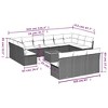 vidaXL Patio Sofa Set with Cushions Outdoor Furniture 14 Piece Poly Rattan - Gray - 3 of 4
