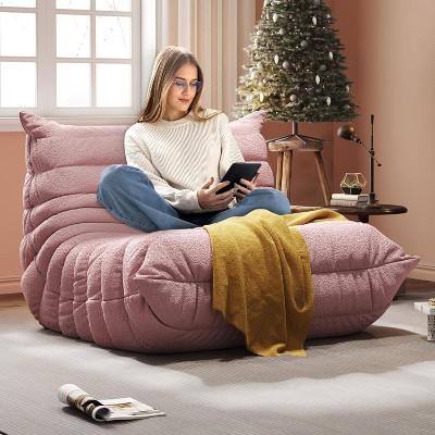SYFERLORY Soft Beanbag Chair - Memory Foam Floor Sofa for Living Room, Bedroom or Office - Single Seat Lounger with Removable Cover