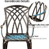 Patio Bistro Sets 3 Piece, Outdoor Rust-Resistant Cast Aluminum Garden Table and Chairs with Umbrella Hole for Backyard, Garden, Patio - 2 of 4