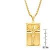 Steeltime 24" 18k gold plated stainless steel crucifix padre nuestro prayer frame pendant - 3 of 4