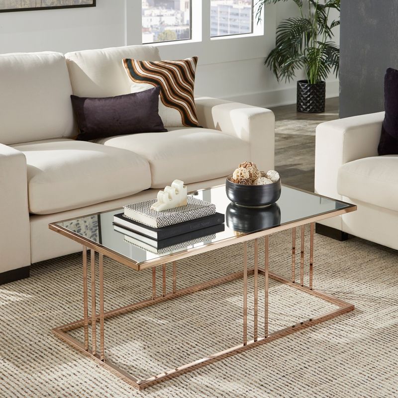 Hogan Coffee Table with Mirror Top Champagne Gold Finish - Inspire Q, 2 of 8