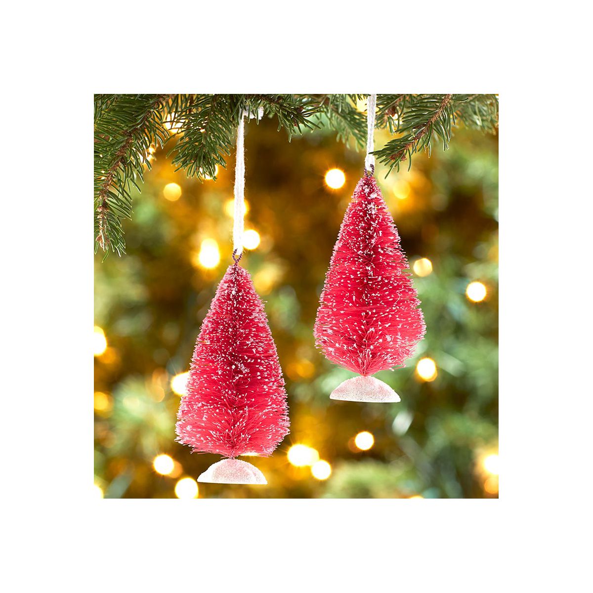 The Lakeside Collection Bottlebrush Tree Ornaments Set of 2 - - thumbnail 5