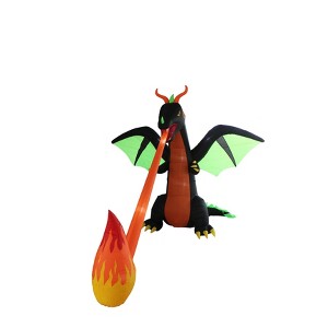 A Holiday Company 8ft Inflatable Fire Breathing Dragon, 8 ft Tall, Multi - 1 of 4