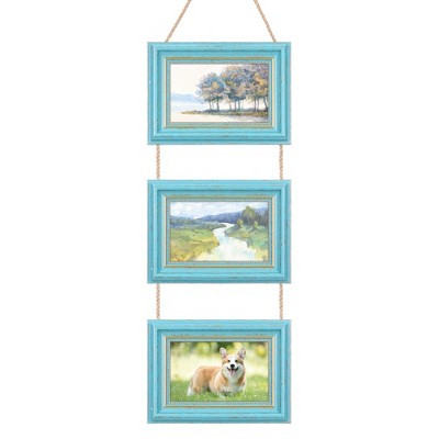 REGALWOVEN Hanging Collage Picture Frames Wall Decor Photo Rustic Frame with Rope