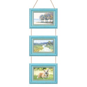REGALWOVEN Hanging Collage Picture Frames Wall Decor Photo Rustic Frame with Rope - 1 of 4