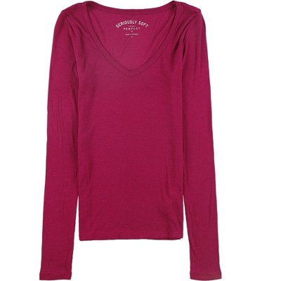 Aeropostale Womens Seriously Soft Ribbed Basic T-Shirt